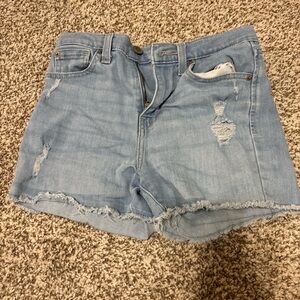 Levi's Light Blue Ripped Denim Cutoff Shorts